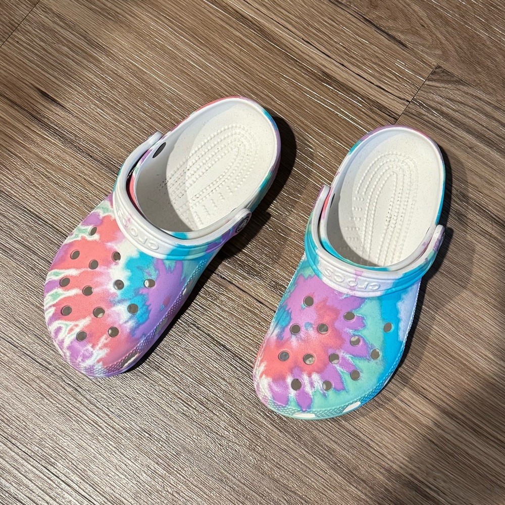 Tie dye crocs